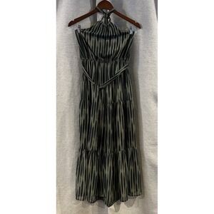 Moon River Anthropologie Striped‎ Halter Maxi Dress